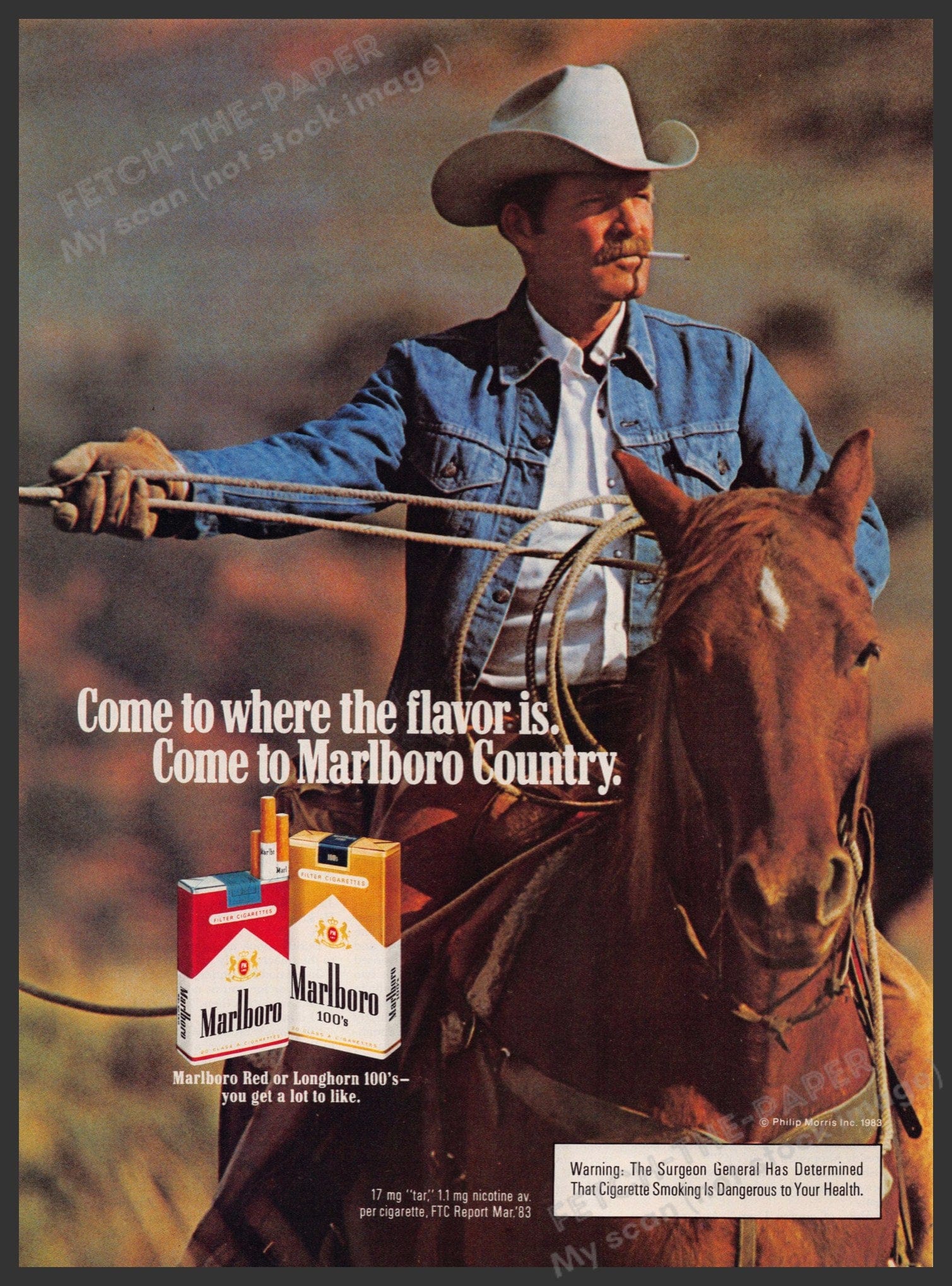 darrell cigarettes 1982 Marlboro Man Winfield Close Up photo Smoking Cigarette print ad 1999 Marlboro cigarettes Cowboy in