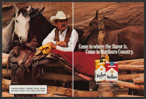 Marlboro Cigarettes Darrell Winfield 1980s Print Advertisement (2 Page) Ad 1987 Fetch-the-Paper