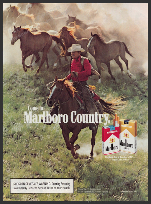 Marlboro Cigarettes Darrell Winfield 1980s Print Advertisement Ad 1987 Galloping Fetch-the-Paper