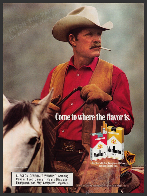 Marlboro Cigarettes Darrell Winfield 1980s Print Advertisement Ad 1987 Man Fetch-the-Paper