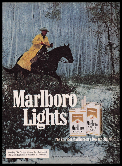 Marlboro Lights 1980s Print Advertisement Ad 1981 Fetch the Paper!