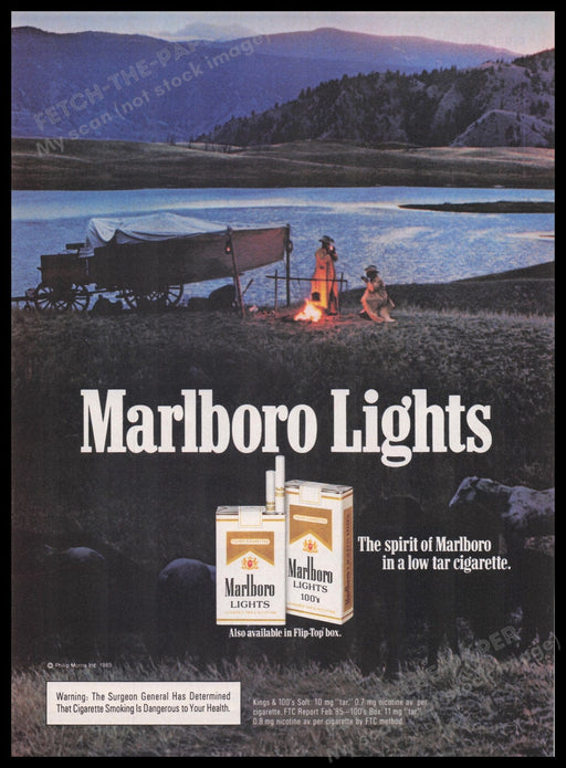 Marlboro Lights 1980s Print Advertisement Ad 1985 Fetch the Paper!