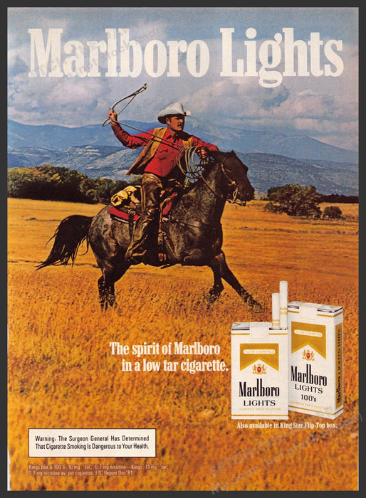 Marlboro Lights Darrell Winfield 1980s Print Advertisement 1982 Fetch-the-Paper
