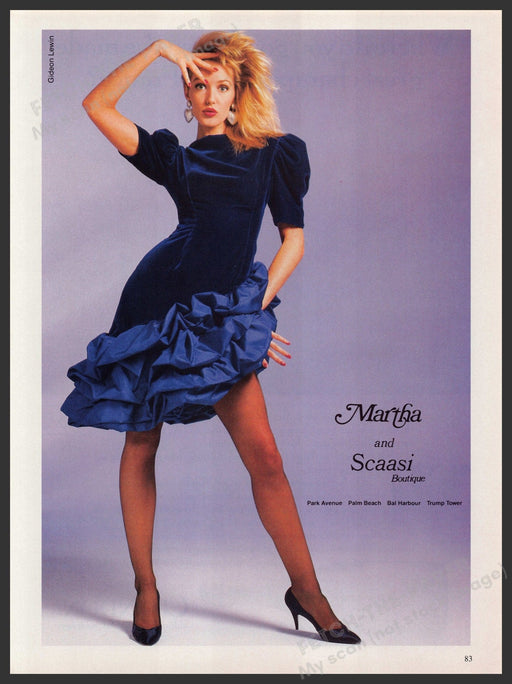 Martha and Scaasi Boutique Clothing 1980s Print Advertisement Ad 1987 Legs Fetch-the-Paper