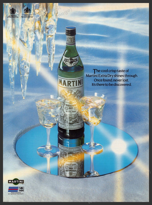 Martini Extra Dry 1980s Print Advertisement Ad 1987 Shines Through Fetch-the-Paper
