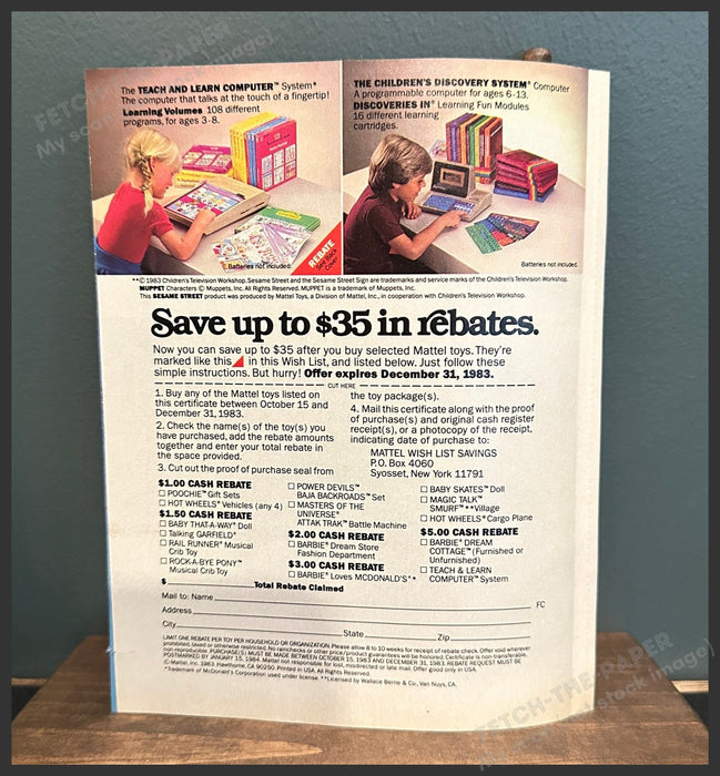 Mattel 1980s Wish List Toy Small Catalog Booklet Magazine Insert 1983 Mattel