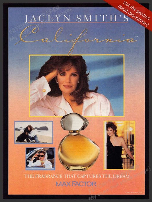Max Factor 1990s Magazine Print Advertisement 1990 California Jaclyn Smith Max Factor