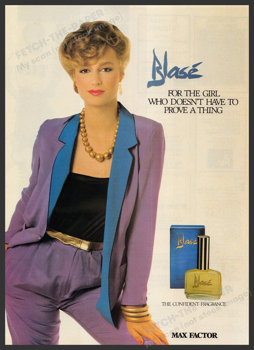 Max Factor Blase Fragrance 1980s Print Advertisement Ad 1980 Fetch-the-Paper