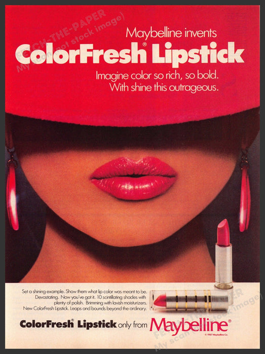 Maybelline 1980s Magazine Print Advertisement 1987 ColorFresh Lipstick Maybelline
