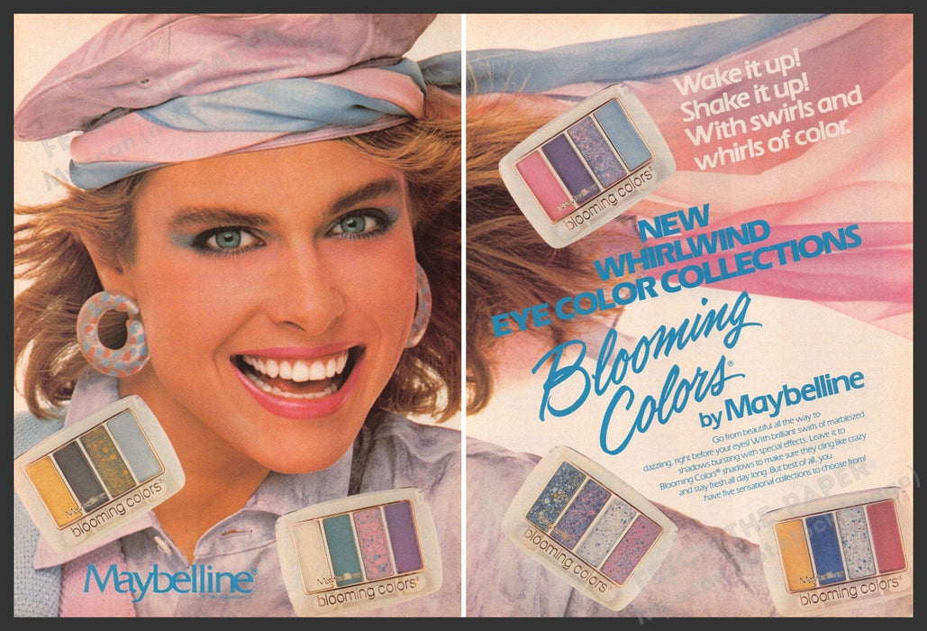 Maybelline 1980s Print Advertisement (2 page) 1987 Blooming Colors Maybelline