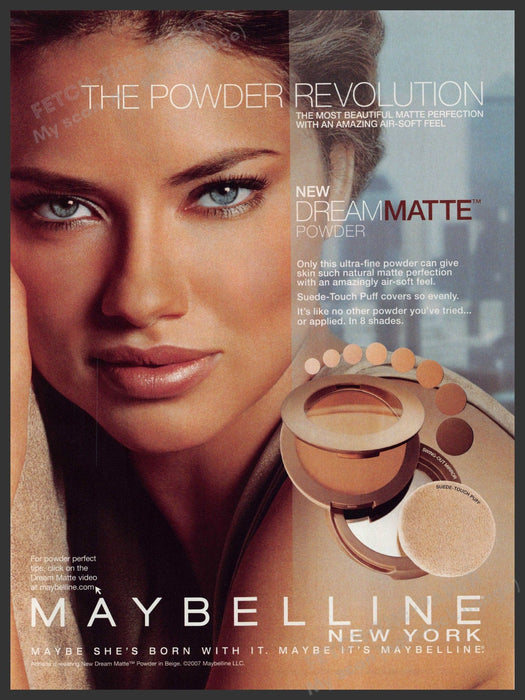 Maybelline Adriana Lima 2000s Print Ad 2007 Dream Matte Powder Maybelline