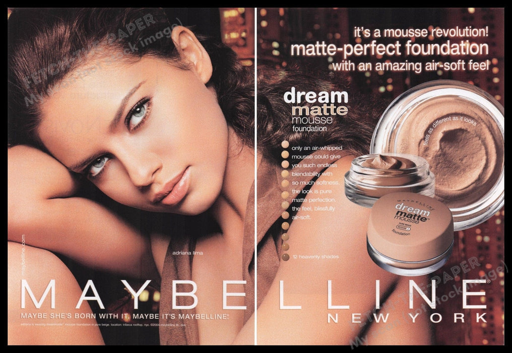 Maybelline Adriana Lima 2000s Print Advertisement (2 pages) 2005 Fetch the Paper!