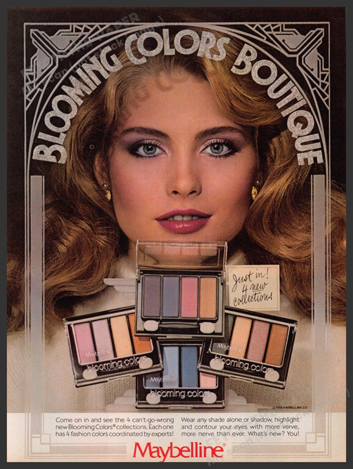 Maybelline Blooming Colors Boutique Cosmetic 1980s Print Advertisement Ad 1981 Fetch-the-Paper