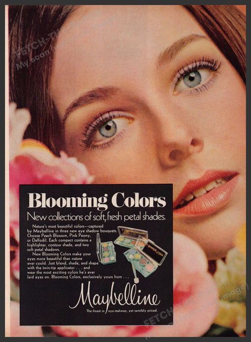 Maybelline Blooming Colors Cosmetics 1960s Print Advertisement Ad 1969 Fetch the Paper!