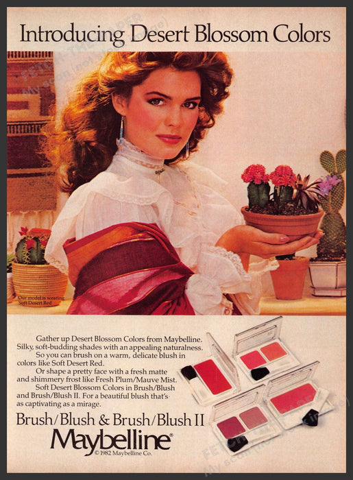 Maybelline Blush Desert Blossom Colors 1980s Print Advertisement 1983 Fetch-the-Paper