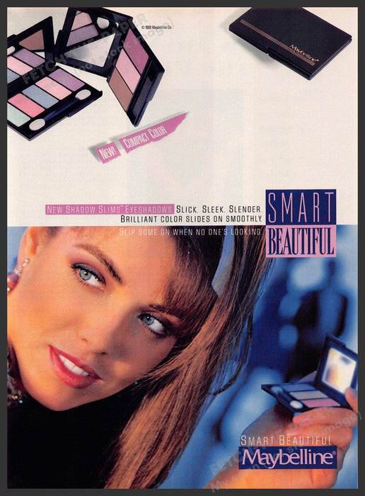 Maybelline Smart Beautiful 1980s Print Advertisement 1989 Slims Ad Maybelline