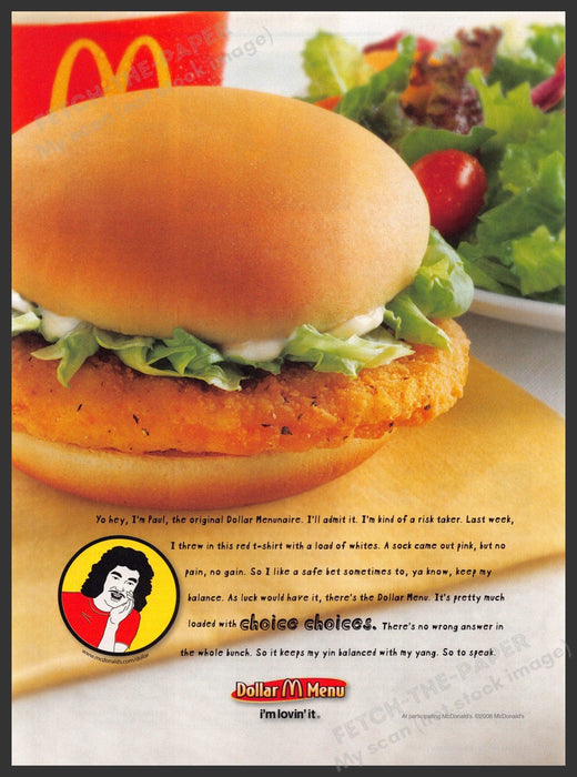 McDonald's Dollar Menu 2000s Print Advertisement Ad 2009 Chicken Sandwich McDonald's
