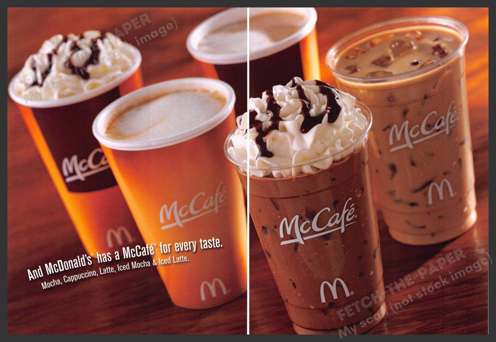 McDonald's McCafe 2000s Print Advertisement Ad (2 pgs) 2009 McDonald's