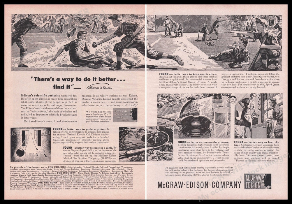 McGraw-Edison Company 1950s Print Advertisement Ad (2 pgs) 1959 Fetch the Paper!
