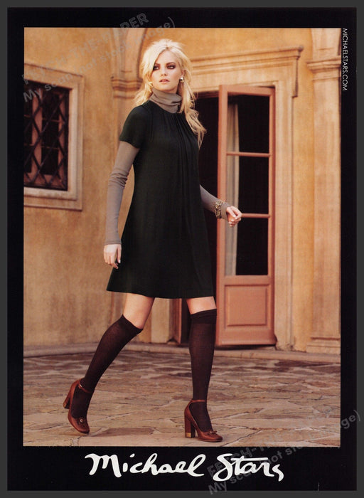 Michael Stars Clothing 2000s Print Advertisement 2007 Legs Knee High Socks Fetch-the-Paper