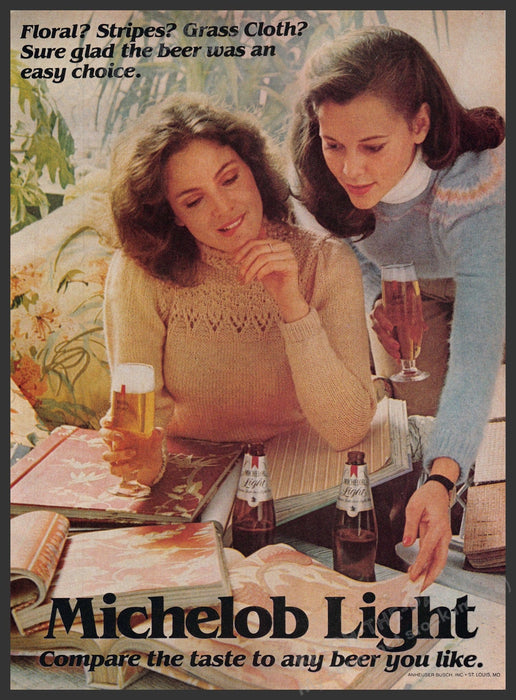 Michelob Light 1980s Print Advertisement 1981 Interior Decorators Women Fetch-the-Paper
