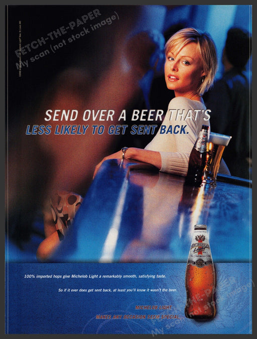Michelob Light Beer 2000s Print Advertisement Ad 2002 Pick Up Chick Fetch-the-Paper