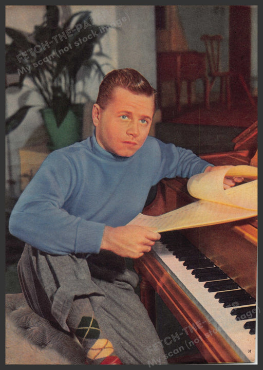 Mickey Rooney Actor 1940s Print Magazine Photo from an Article 1949 Fetch-the-Paper