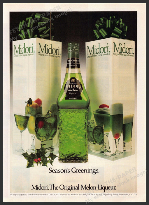 Midori Season's Greetings 1980s Print Advertisement 1982 Fetch-the-Paper