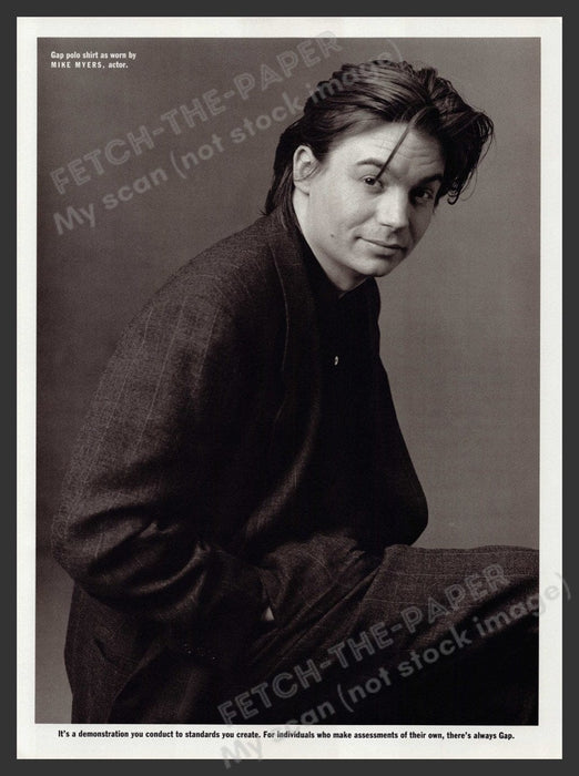 Mike Myers Actor for Gap 1990s Magazine Photo 1992 Fetch-the-Paper