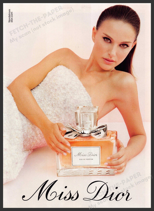 Miss Dior Natalie Portman 2010s Print Advertisement 2013 Strapless Dress Fetch-the-Paper