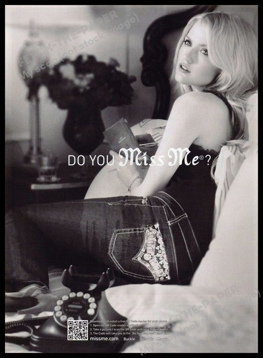 Miss Me Jeans 2010s Print Advertisement 2010 "Do you Miss Me?" Denim Blonde Fetch-the-Paper