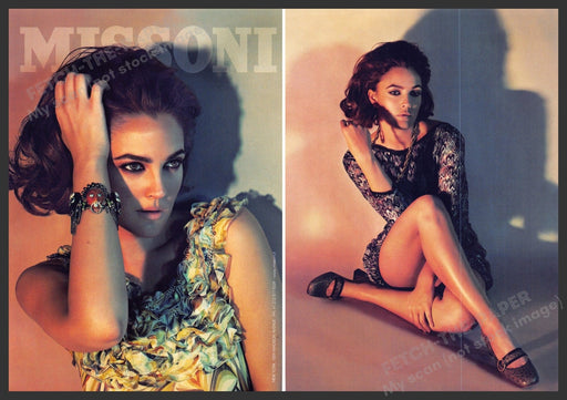 Missoni 2000s Print Ad (1 page front & back) 2006 Drew Berrymore Legs Missoni