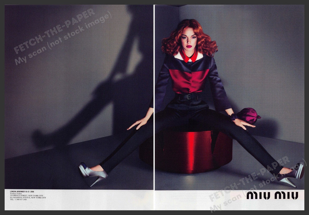 Miu Miu 2000s Print Advertisement (2 page centerfold) 2007 Long Legs Fashion Fetch-the-Paper