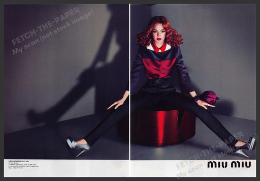 Miu Miu 2000s Print Advertisement (2 page centerfold) 2007 Long Legs Fashion Fetch-the-Paper