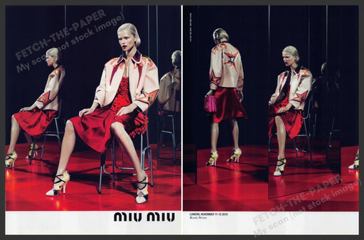 Miu Miu Fashion 2010s Print Advertisement (2 pages) 2011 Legs Mirror Fetch-the-Paper