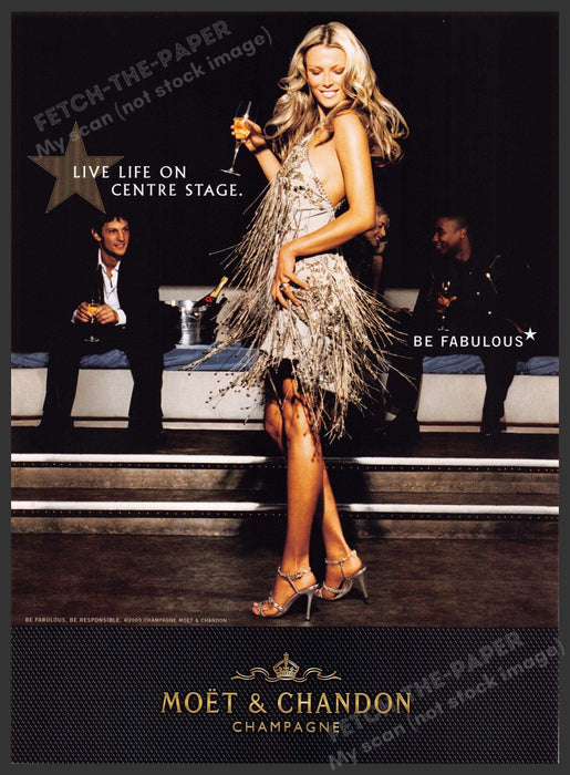 Moet & Chandon Champagne 2000s Magazine Print Advertisement 2005 Legs Stage Moet & Chandon Champagne