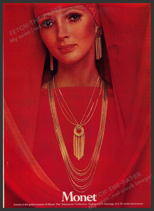 Monet Jewelry 'Intermezzo' Collection 1960s Print Advertisement Ad 1969 Fetch the Paper!