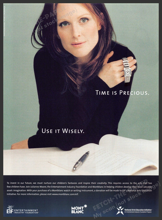 Mont Blanc 2000s Magazine Print Advertisement 2005 Watch Julianne Moore Mont Blanc