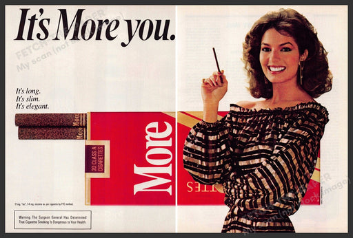 More Cigarettes 1980s Print Advertisement (2 pages) 1983 It's More You More Cigarettes