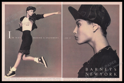 Moschino Clothing 1980s Print Advertisement (2 pages) 1987 Totally Rad Fetch the Paper!