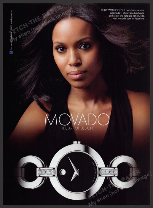 Movado Watches Kerry Washington 2010s Print Advertisement Ad 2010 Fetch-the-Paper