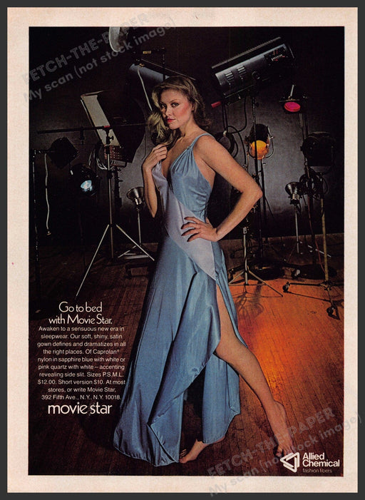 Movie Star Lingerie 1970s Print Advertisement 1979 Sleepwear Fetch-the-Paper