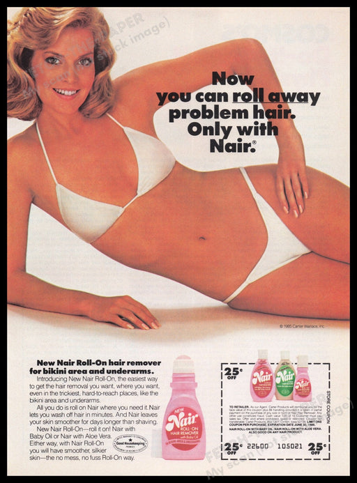 Nair 1980s Print Advertisement Ad 1985 Fetch the Paper!