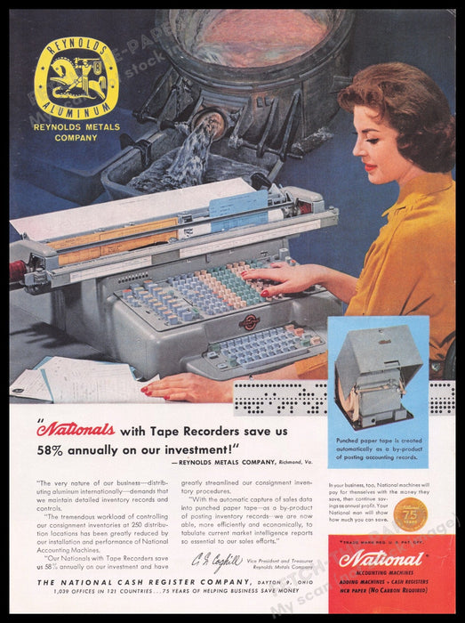 National Cash Register Company 1950s Print Advertisement Ad 1959 Accounting Fetch the Paper!