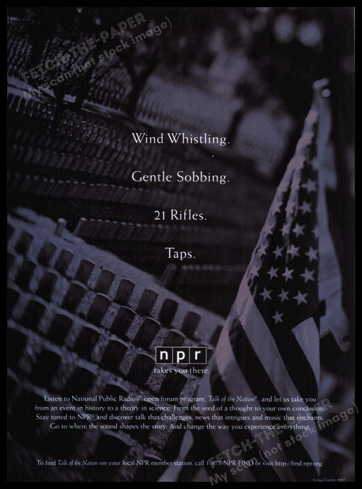 National Public Radios NPR Talk of the Nation 1990s Print Advertisement Ad 1999 Fetch the Paper!