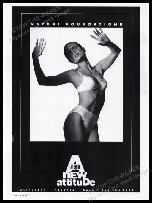 Natori Lingerie 1990s Print Advertisement Ad 1993 Bra Panties Fetch the Paper!