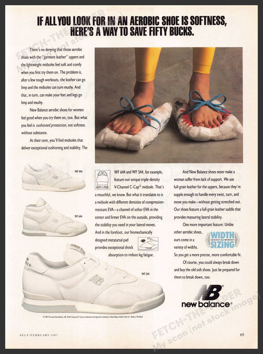 New Balance 1980s Print Advertisement Ad 1987 WF 444 WF 644 WF 544 Aerobic New Balance