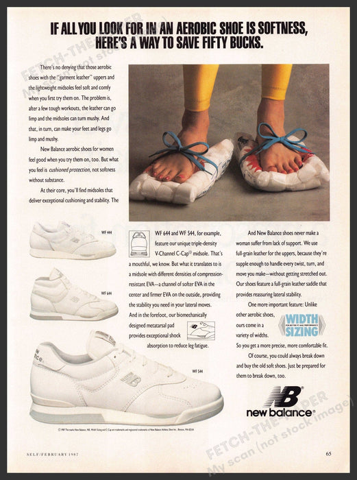 New Balance 1980s Print Advertisement Ad 1987 WF 444 WF 644 WF 544 Aerobic New Balance