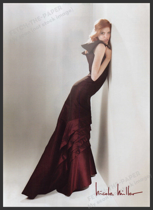 Nicole Miller Clothing 2000s Print Advertisement Ad 2008 Wall Gown Fetch the Paper!
