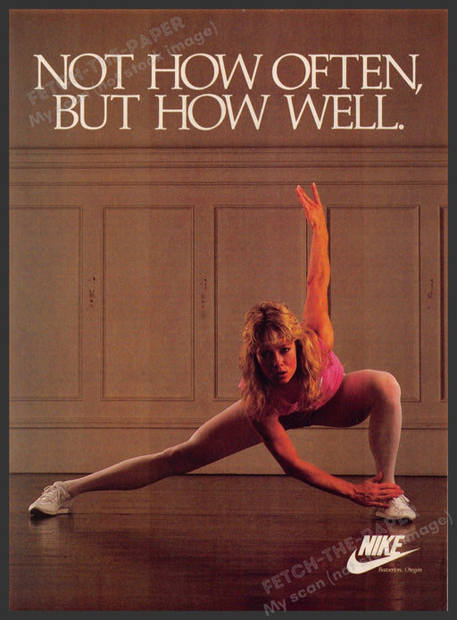 Nike 1980s Magazine Print Advertisement 1984 Aerobics Working Out Legs Muscles Nike